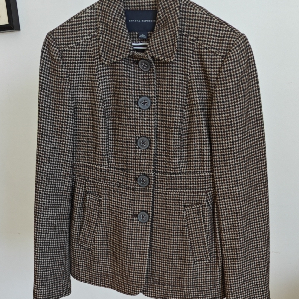 Banana Republic Women's Brown Houndstooth Jacket